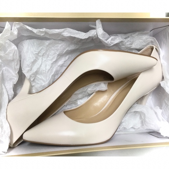 Michael Kors Flex Pump Heels Leather Vanilla Ivory - Picture 15 of 15